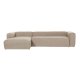 KAVE HOME Blok sofa, m. venstre chaiselong - beige polyester