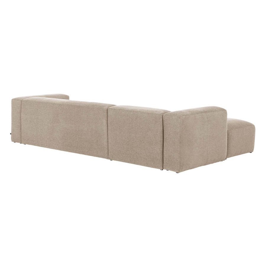 KAVE HOME Blok sofa, m. venstre chaiselong - beige polyester