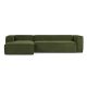 KAVE HOME Blok 3 pers. sofa, m. venstre chaiselong - grn corduroy fljl (330 cm)