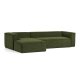 KAVE HOME Blok 3 pers. sofa, m. venstre chaiselong - grn corduroy fljl (330 cm)