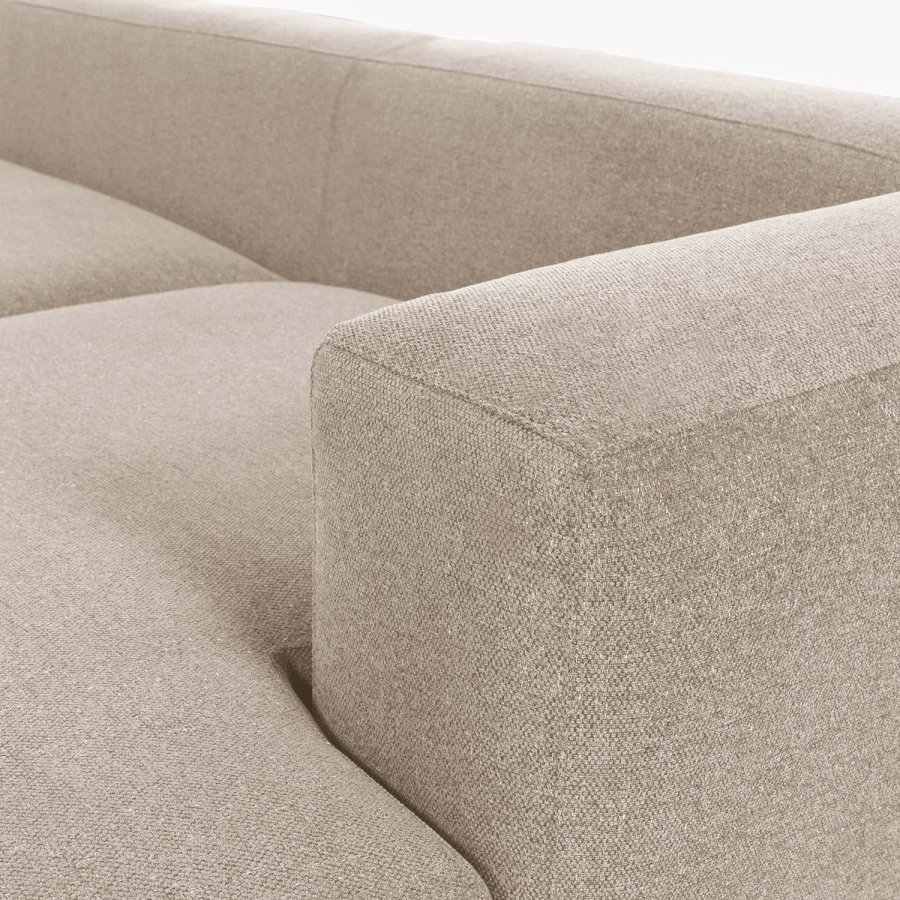 KAVE HOME Blok sofa, m. hjre chaiselong - beige polyester og stl