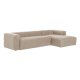 KAVE HOME Blok sofa, m. hjre chaiselong - beige polyester og stl