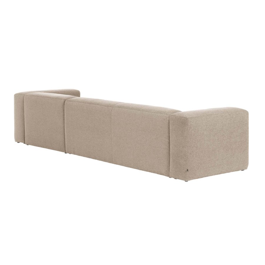 KAVE HOME Blok sofa, m. hjre chaiselong - beige polyester og stl