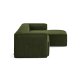 KAVE HOME Blok 3 pers. sofa, m. hjre chaiselong - grn corduroy fljl (330 cm)