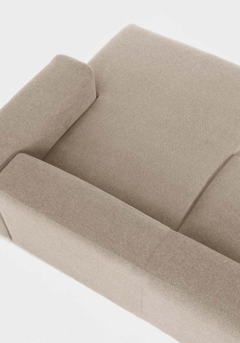 KAVE HOME Blok sofa, m. hjre chaiselong - beige polyester og stl