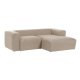 KAVE HOME Blok sofa, m. hjre chaiselong - beige polyester og stl