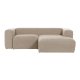KAVE HOME Blok sofa, m. hjre chaiselong - beige polyester og stl