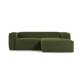 KAVE HOME Blok 2 pers. sofa, m. hjre chaiselong - grn corduroy fljl (240 cm)