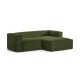 KAVE HOME Blok 2 pers. sofa, m. hjre chaiselong - grn corduroy fljl (240 cm)