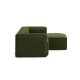 KAVE HOME Blok 2 pers. sofa, m. hjre chaiselong - grn corduroy fljl (240 cm)