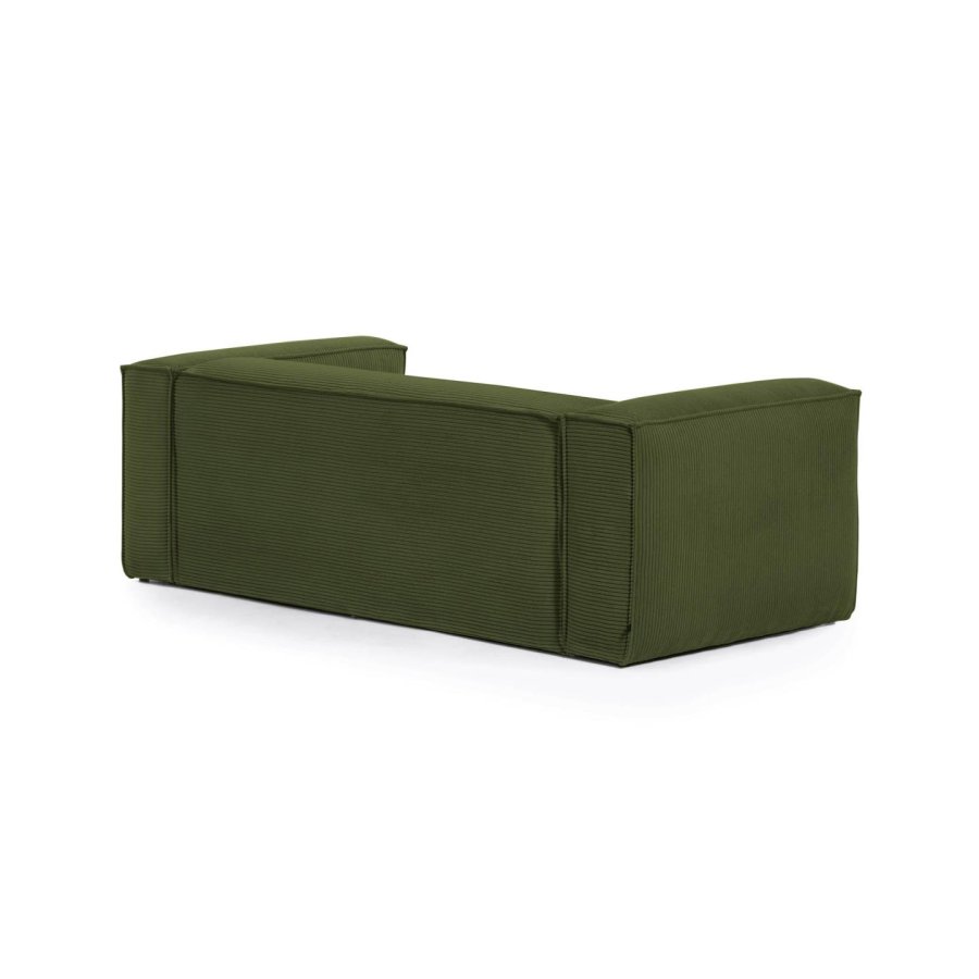KAVE HOME Blok 2 pers. sofa, m. hjre chaiselong - grn corduroy fljl (240 cm)