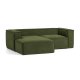 KAVE HOME Blok 2 pers. sofa, m. venstre chaiselong - grn corduroy fljl (240 cm)