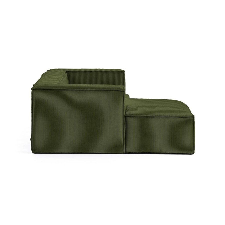 KAVE HOME Blok 2 pers. sofa, m. venstre chaiselong - grn corduroy fljl (240 cm)