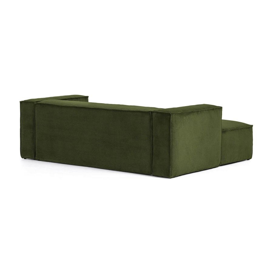 KAVE HOME Blok 2 pers. sofa, m. venstre chaiselong - grn corduroy fljl (240 cm)