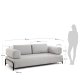KAVE HOME Compo 3 pers. sofa - beige polyester og stl