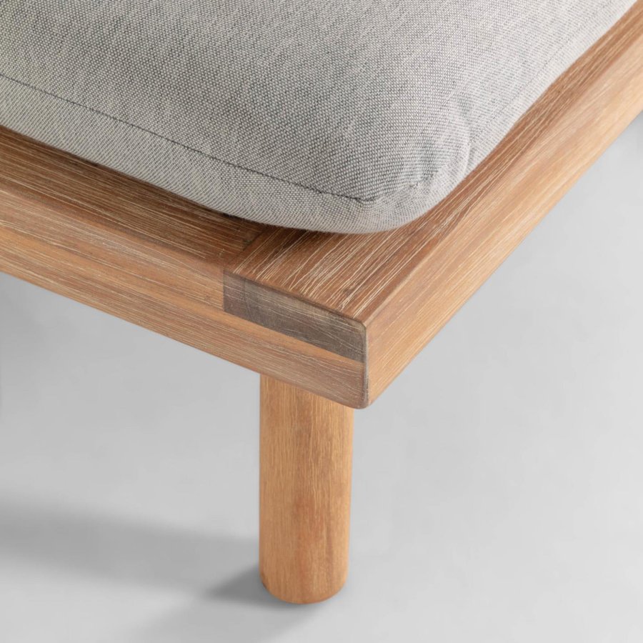 KAVE HOME Viridis udendrs loungest m. 4 sder og 2 borde - massivt akacietr og grt stof