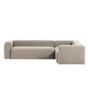 KAVE HOME Blok hjrnesofa - beige polyester