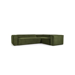 KAVE HOME Blok hjrnesofa - grn corduroy fljl (320x230 cm)