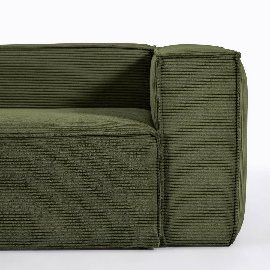 KAVE HOME Blok hjrnesofa - grn corduroy fljl (320x230 cm)