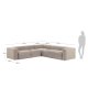 KAVE HOME Blok hjrnesofa - beige polyester
