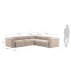 KAVE HOME Blok hjrnesofa - beige polyester