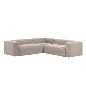 KAVE HOME Blok hjrnesofa - beige polyester