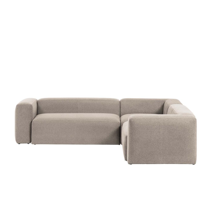 KAVE HOME Blok hjrnesofa - beige polyester