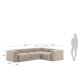 KAVE HOME Blok hjrnesofa - beige polyester