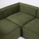 KAVE HOME Blok 3 personers hjrnesofa - grn corduroy fljl (290x230 cm)