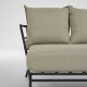 KAVE HOME Mareluz 3 pers. havesofa, m. hynder - gr stof og sort stl