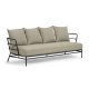 KAVE HOME Mareluz 3 pers. havesofa, m. hynder - gr stof og sort stl