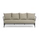 KAVE HOME Mareluz 3 pers. havesofa, m. hynder - gr stof og sort stl