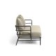 KAVE HOME Mareluz 3 pers. havesofa, m. hynder - gr stof og sort stl