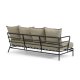 KAVE HOME Mareluz 3 pers. havesofa, m. hynder - gr stof og sort stl