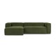 KAVE HOME Blok 3 pers. sofa, m. venstre chaiselong - grn corduroy fljl (300 cm)