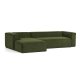 KAVE HOME Blok 3 pers. sofa, m. venstre chaiselong - grn corduroy fljl (300 cm)
