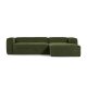 KAVE HOME Blok 3 pers. sofa, m. hjre chaiselong - grn corduroy fljl (300 cm)