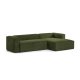 KAVE HOME Blok 3 pers. sofa, m. hjre chaiselong - grn corduroy fljl (300 cm)