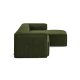 KAVE HOME Blok 3 pers. sofa, m. hjre chaiselong - grn corduroy fljl (300 cm)