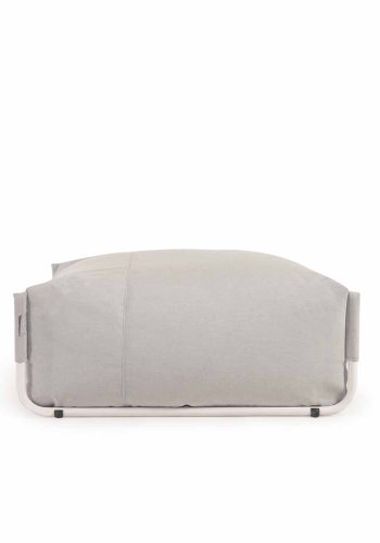 KAVE HOME Square puf modul til havesofa - lysegr stof og hvid aluminium (101x101)