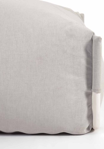 KAVE HOME Square puf modul til havesofa - lysegr stof og hvid aluminium (101x101)