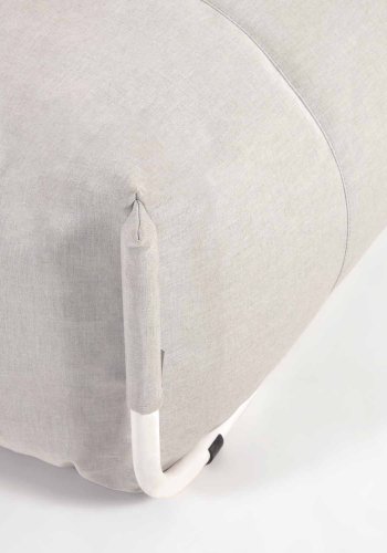 KAVE HOME Square puf modul til havesofa - lysegr stof og hvid aluminium (101x101)