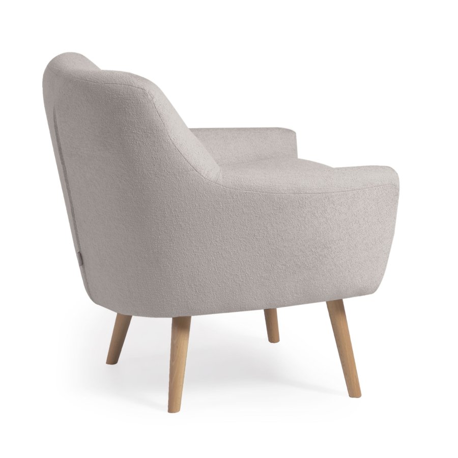 KAVE HOME Candela lnestol - gr fleece og natur bgetr