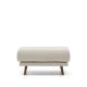 KAVE HOME Karin fodskammel i beige chenille med ben af massivt bgetr 90 x 70 cm