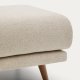 KAVE HOME Karin fodskammel i beige chenille med ben af massivt bgetr 90 x 70 cm