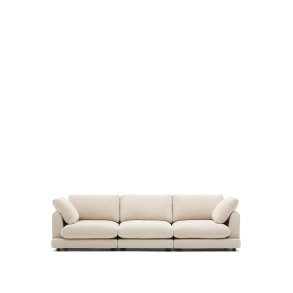 KAVE HOME Sofa Gala 4-personers i beige chenille FSC Mix Credit 300 cm