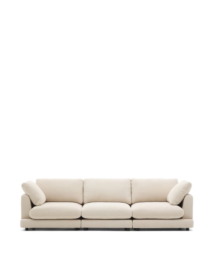KAVE HOME Sofa Gala 4-personers i beige chenille FSC Mix Credit 300 cm