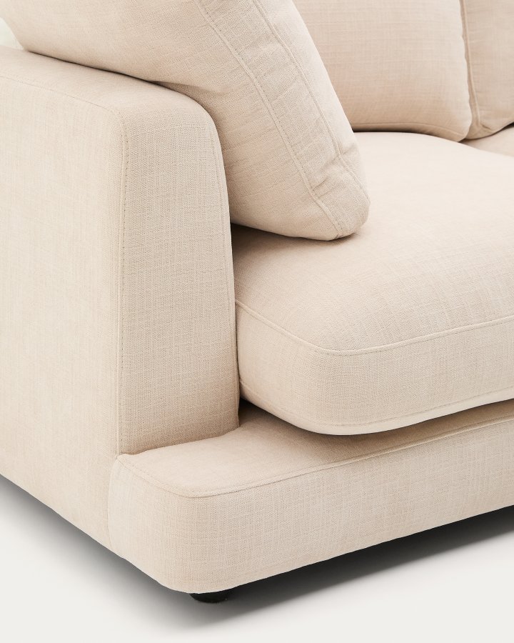 KAVE HOME Sofa Gala 4-personers i beige chenille FSC Mix Credit 300 cm