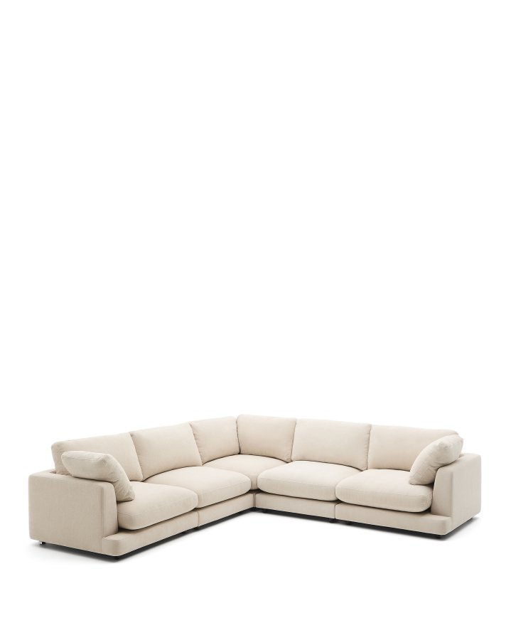  KAVE HOME Gala hjrnesofa 6-personers i beige chenille FSC Mix Credit 300 x 300 cm