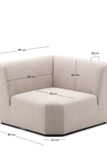 KAVE HOME Neom hjrnemodul beige 75 cm FSC Mix Credit